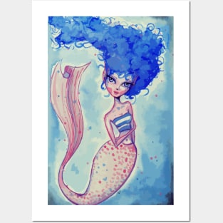 She's a Shy Mermaid Posters and Art